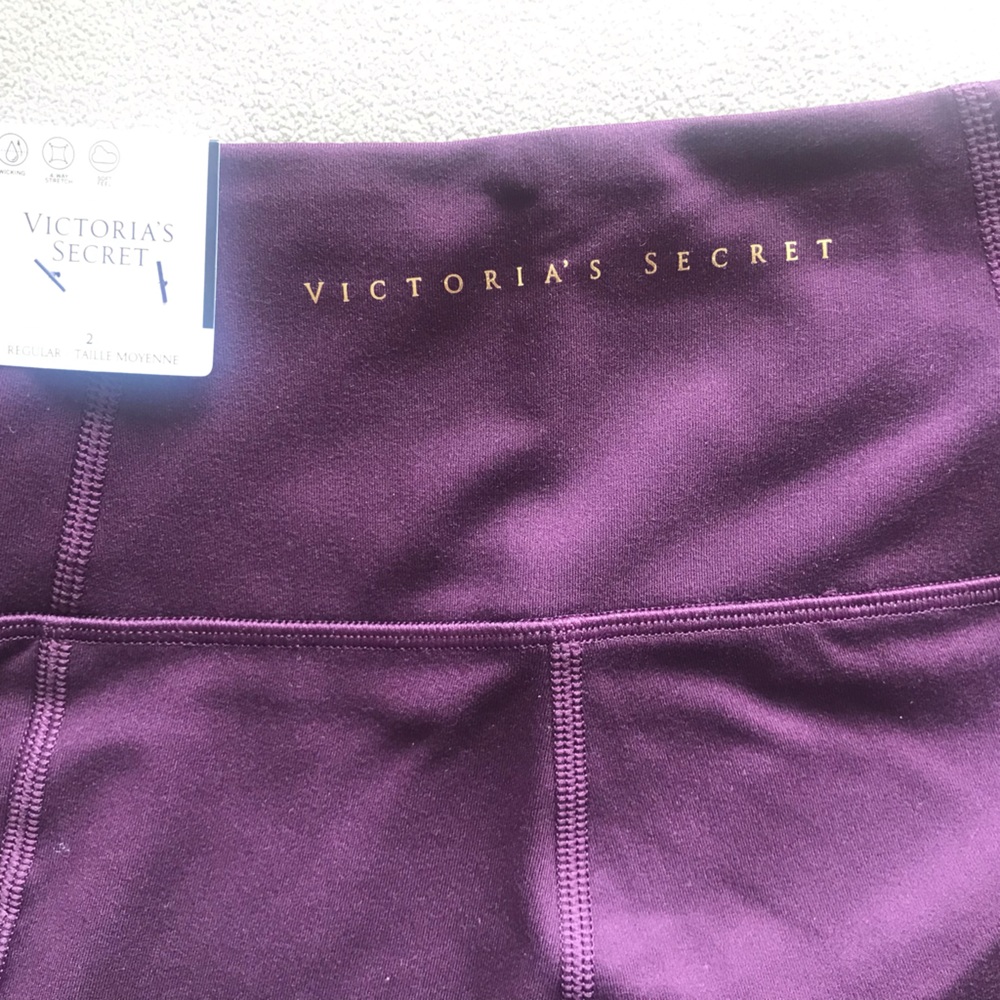 Plum purple Workout Stretch Legging pockets Victoria’s Secret Pants Size 2 yoga - Picture 8 of 8